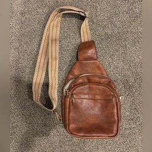 Brown Leather Crossbody Bag